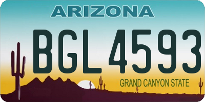 AZ license plate BGL4593