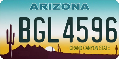 AZ license plate BGL4596