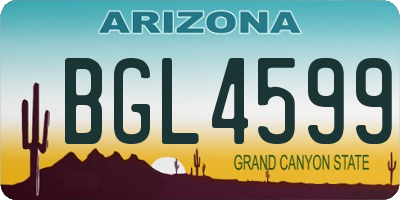 AZ license plate BGL4599