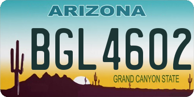 AZ license plate BGL4602