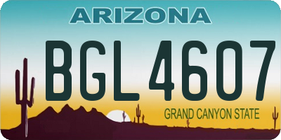 AZ license plate BGL4607