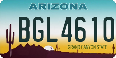 AZ license plate BGL4610