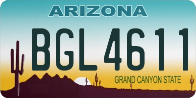 AZ license plate BGL4611