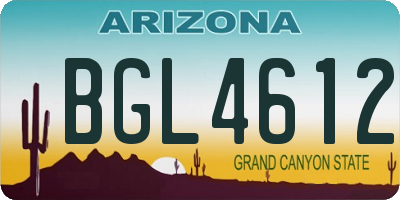 AZ license plate BGL4612