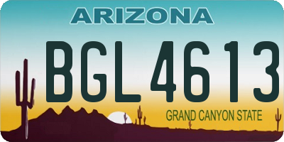 AZ license plate BGL4613