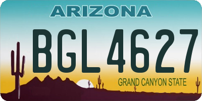 AZ license plate BGL4627