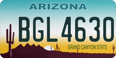AZ license plate BGL4630