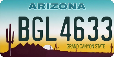 AZ license plate BGL4633
