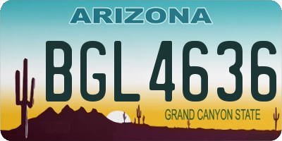 AZ license plate BGL4636