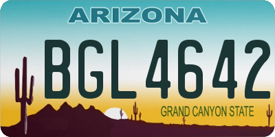 AZ license plate BGL4642
