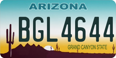 AZ license plate BGL4644