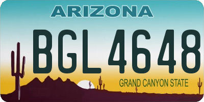 AZ license plate BGL4648