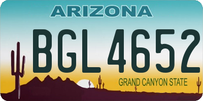 AZ license plate BGL4652