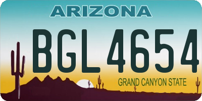 AZ license plate BGL4654