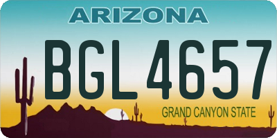 AZ license plate BGL4657