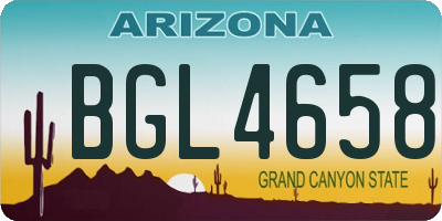 AZ license plate BGL4658