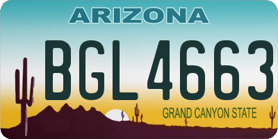 AZ license plate BGL4663