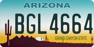 AZ license plate BGL4664