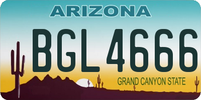 AZ license plate BGL4666