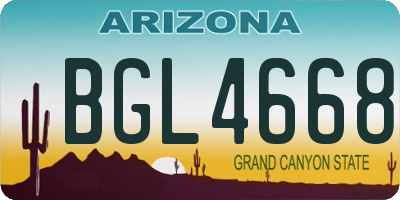 AZ license plate BGL4668