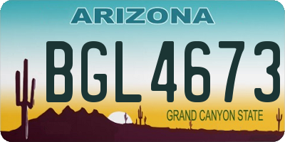 AZ license plate BGL4673