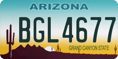 AZ license plate BGL4677