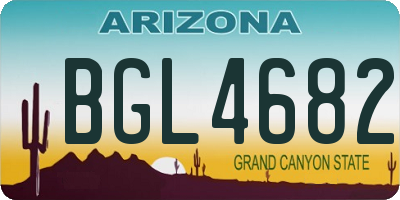 AZ license plate BGL4682