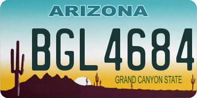 AZ license plate BGL4684