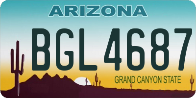 AZ license plate BGL4687