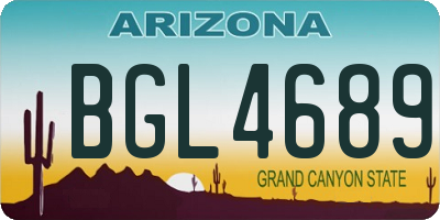 AZ license plate BGL4689