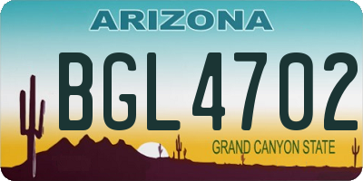 AZ license plate BGL4702