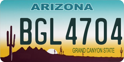 AZ license plate BGL4704