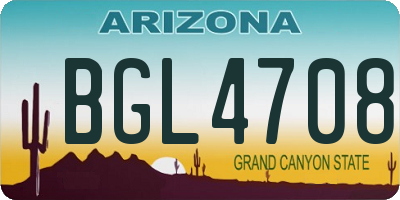 AZ license plate BGL4708