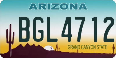 AZ license plate BGL4712