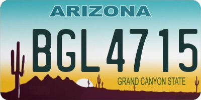 AZ license plate BGL4715