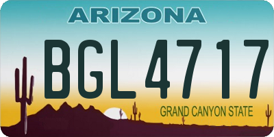 AZ license plate BGL4717