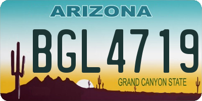 AZ license plate BGL4719
