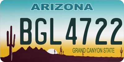 AZ license plate BGL4722