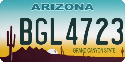 AZ license plate BGL4723