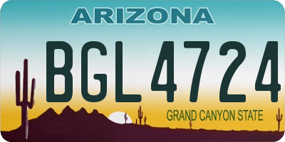 AZ license plate BGL4724