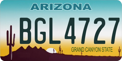 AZ license plate BGL4727