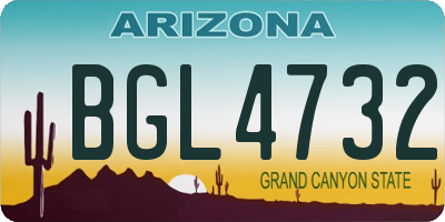 AZ license plate BGL4732