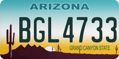 AZ license plate BGL4733