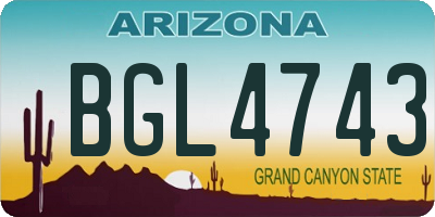 AZ license plate BGL4743
