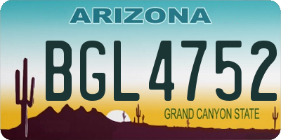 AZ license plate BGL4752