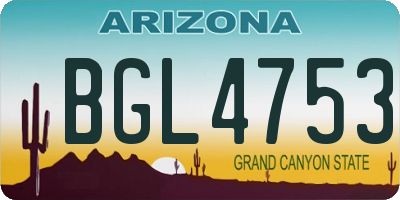 AZ license plate BGL4753