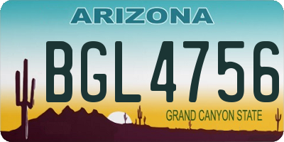 AZ license plate BGL4756