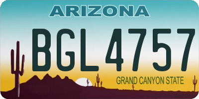 AZ license plate BGL4757