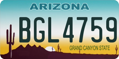 AZ license plate BGL4759