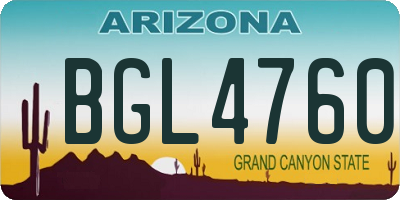 AZ license plate BGL4760